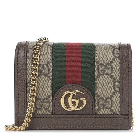 gucci gg supreme monogram embroidered face card case wallet pink|GG Supreme Monogram Face Embroidered Chain Wallet Blink .